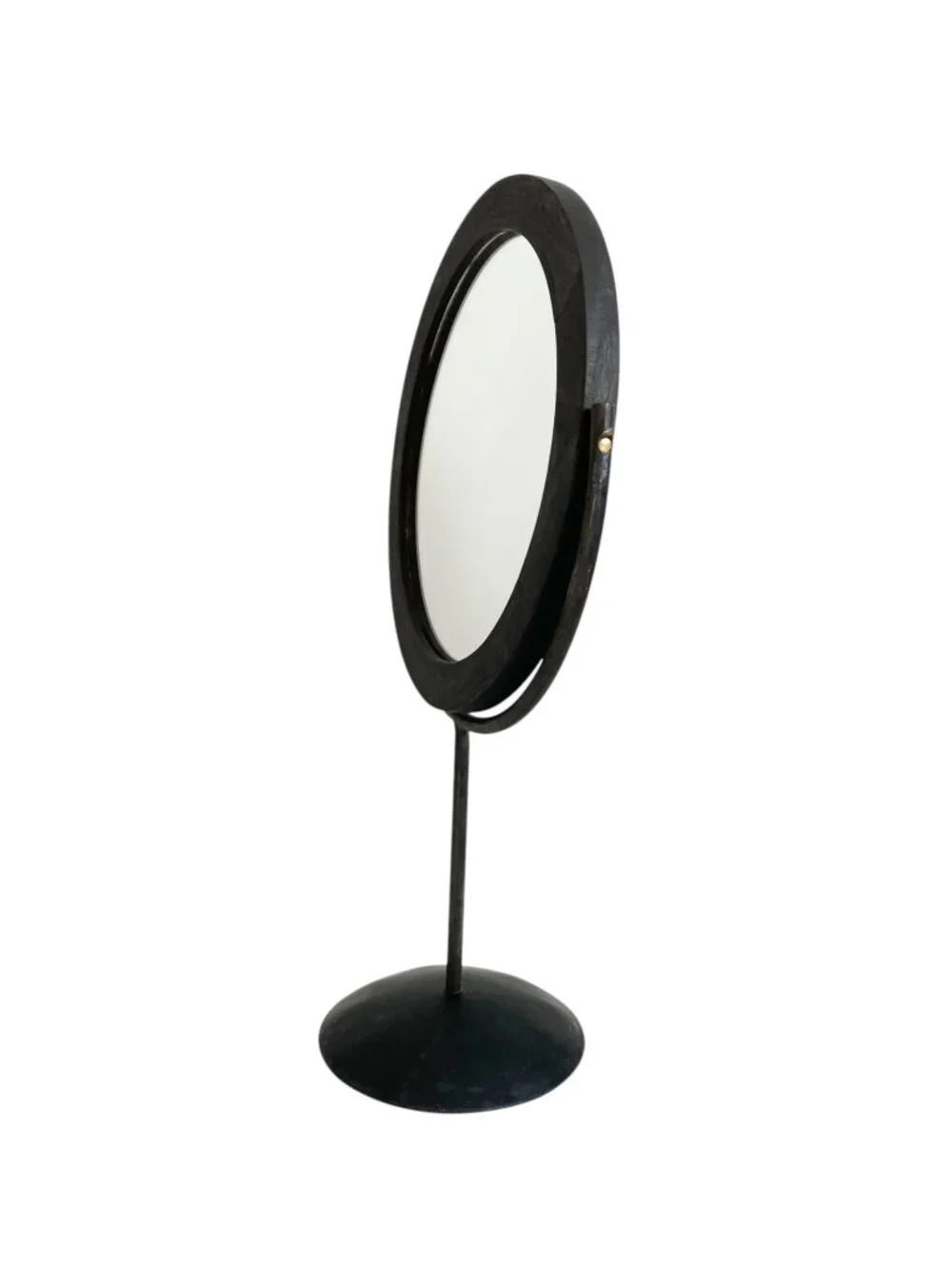 Black Tabletop 360 Swivel Metal & Wood Decor Mirror | Bathroom Vanity Boho